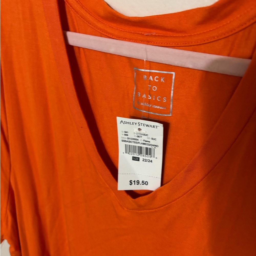 a new day Bright Orange V-Neck Tee - Picture 6 of 6